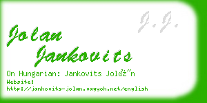 jolan jankovits business card